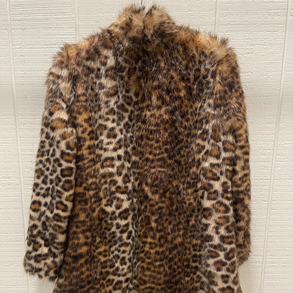 Banana Republic Faux Fur Leopard Coat - Like New